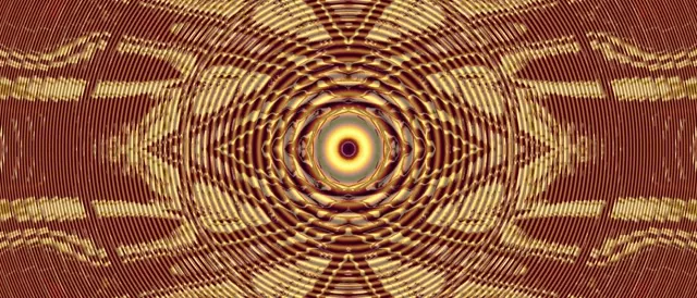 21:9 Ultrawide neon tunnel 60fps screensaver vj loop golden kaleidoscope