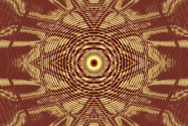 3:2 Surface neon tunnel 60fps screensaver vj loop golden fractal burst