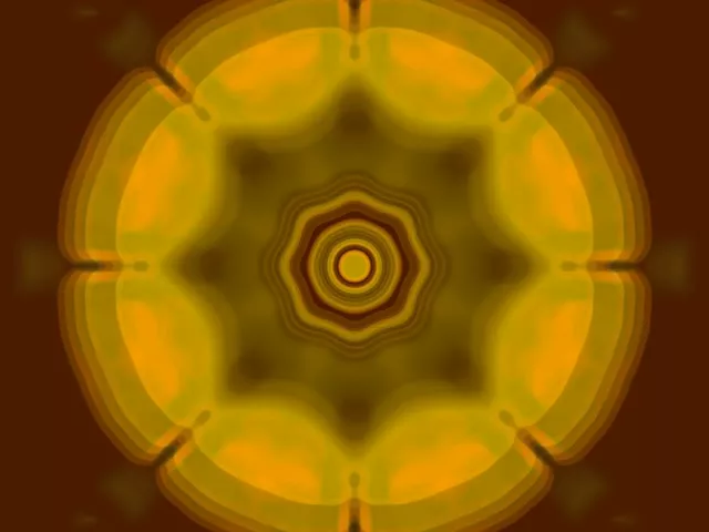 4:3 classic 60fps screensaver neon tunnel golden vj loop geometric star