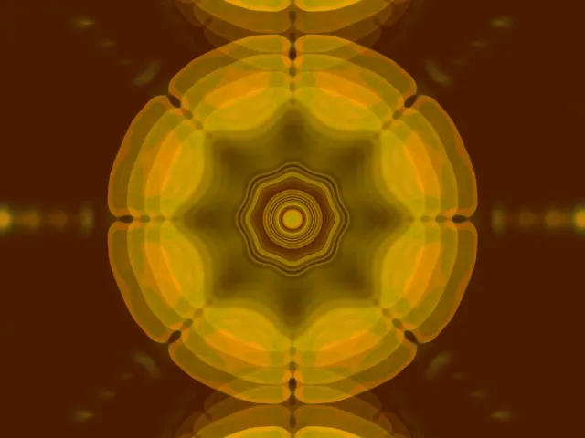 neon tunnel 4:3 classic 60fps golden kaleidoscope motion background screensaver