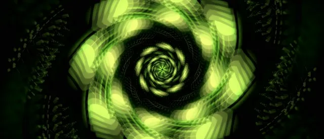 21:9 Ultrawide 60fps screensaver neon tunnel green spiral motion background