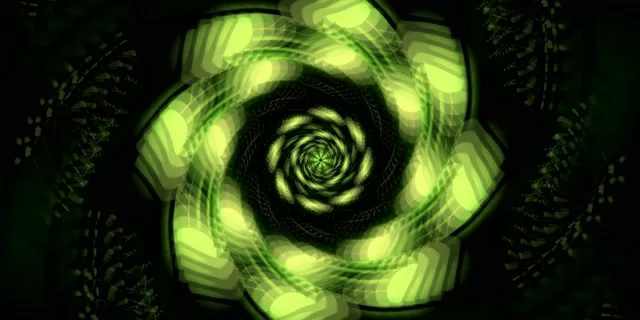2:1 Univisium 60fps screensaver neon tunnel green radial kaleidoscope live wallpaper