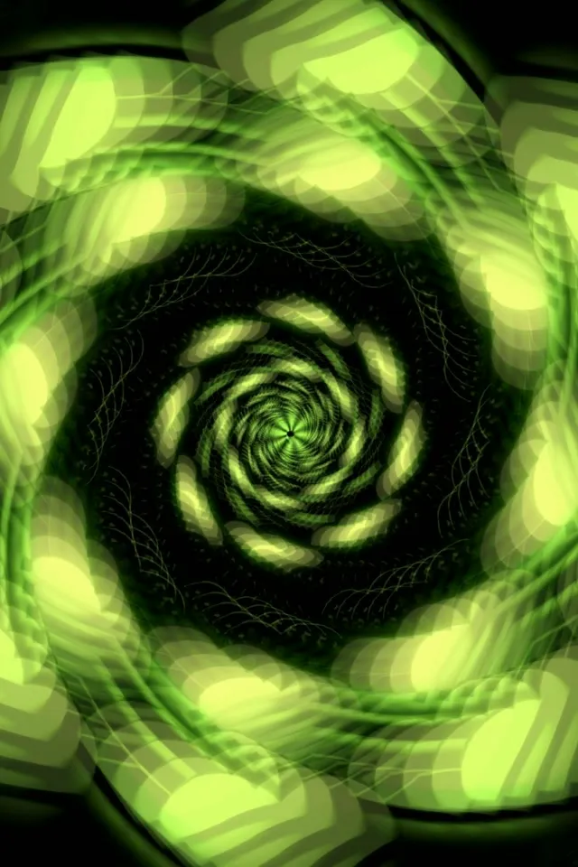 2:3 Photo Portrait 60fps screensaver neon tunnel luminescent green vj animation