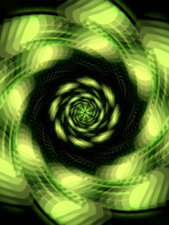 3:4 iPad Portrait 60fps screensaver neon tunnel lime spiral motion background