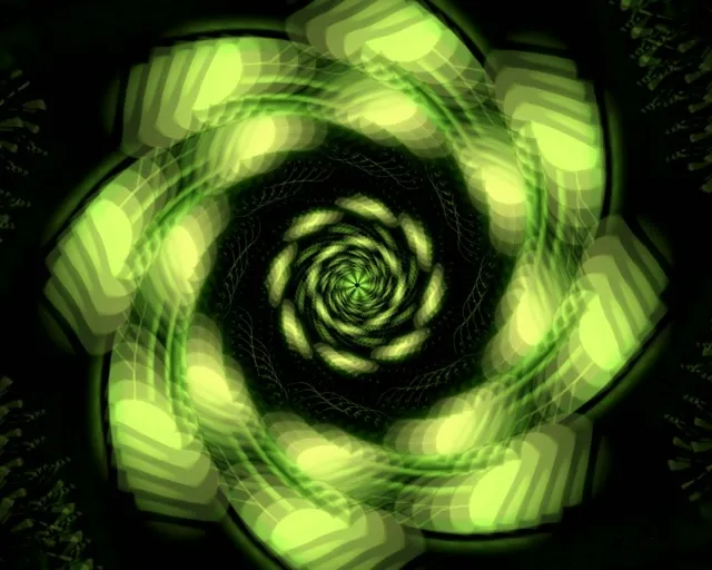 5:4 Industrial 60fps screensaver neon tunnel green hexagonal vj loop