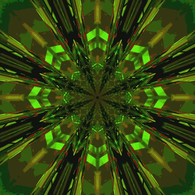 neon tunnel 1:1 square 60fps screensaver bright green vj loop mandala