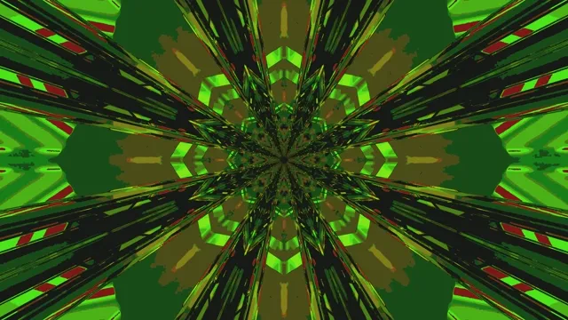 4k uhd 60fps screensaver neon tunnel green vj loop kaleidoscope