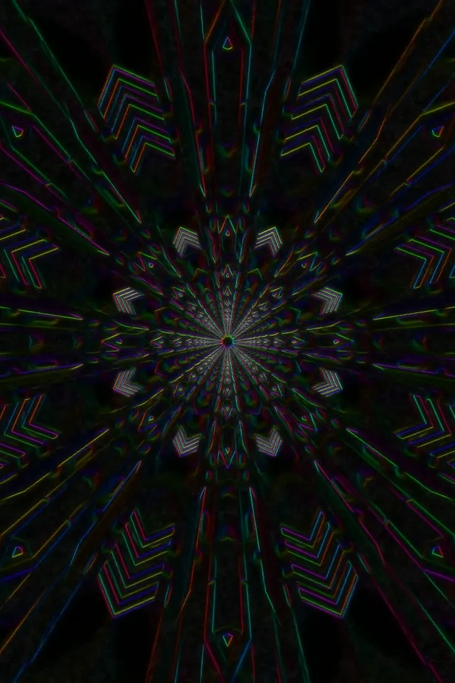 neon tunnel 2:3 photo portrait 60fps screensaver hexagon mandala vj loop