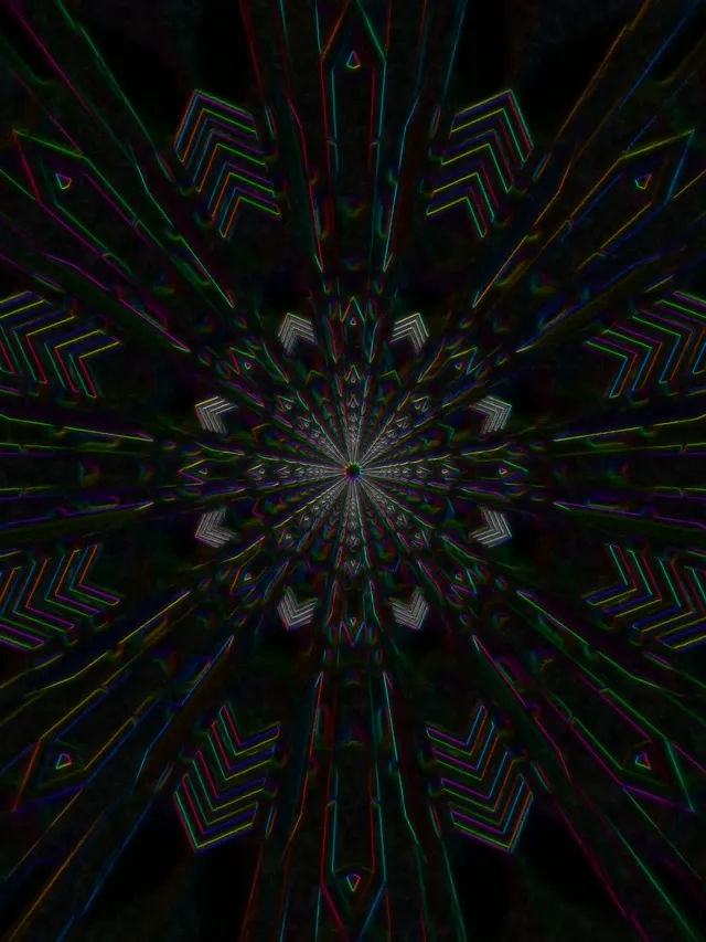 neon tunnel 3:4 ipad portrait 60fps screensaver symmetrical pulse motion bg