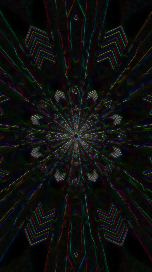 neon tunnel 9:16 reels 60fps screensaver pulsating mandala motion background