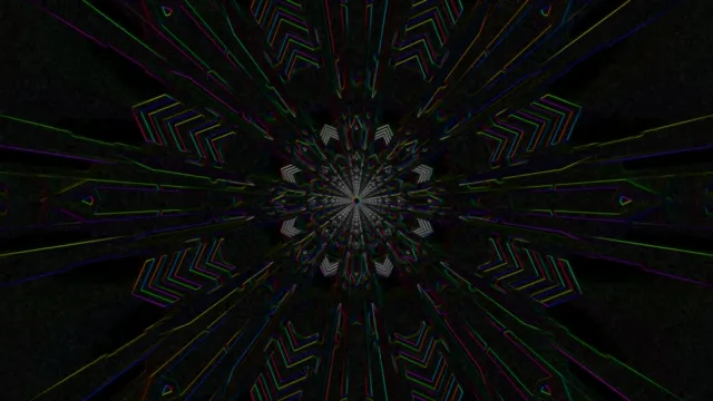 4k uhd 60fps screensaver neon tunnel kaleidoscope vj loop