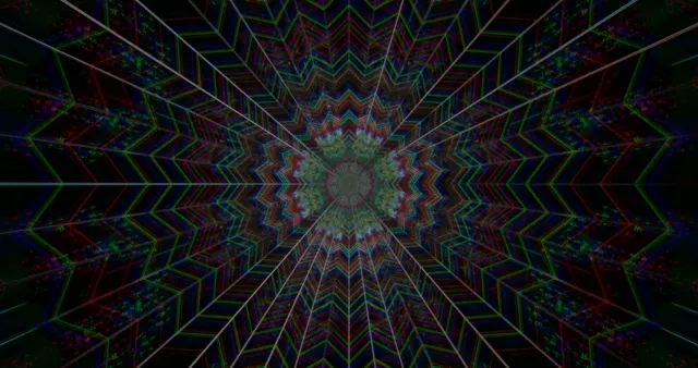 4k uhd 60fps screensaver neon tunnel kaleidoscope vj loop
