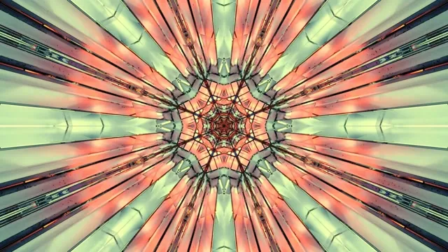 4k uhd 60fps screensaver neon tunnel motion background red cyan kaleidoscope