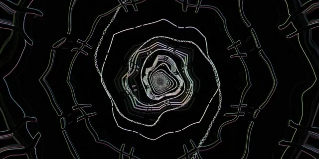neon tunnel 2:1 univisium 60fps screensaver kaleidoscope tunnel vj animation