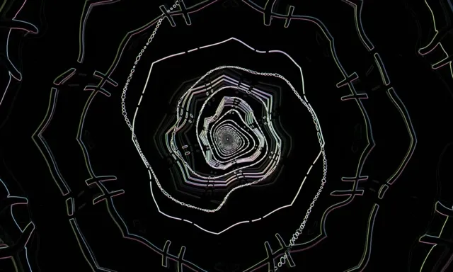 neon tunnel 5:3 wide 60fps screensaver glowing mandala vj loop
