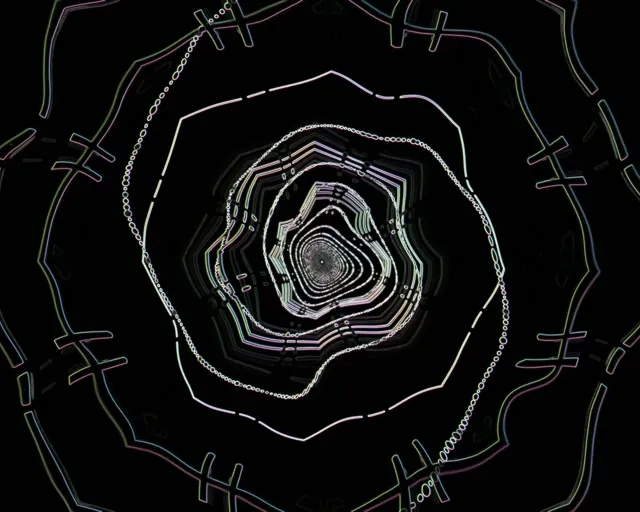 neon tunnel 5:4 industrial 60fps screensaver symmetrical tunnel vj animation