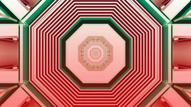 Pink Green Neon Tunnel Octagon Geometric Screensaver 4K UHD 60fps Vj Loop Windows 11