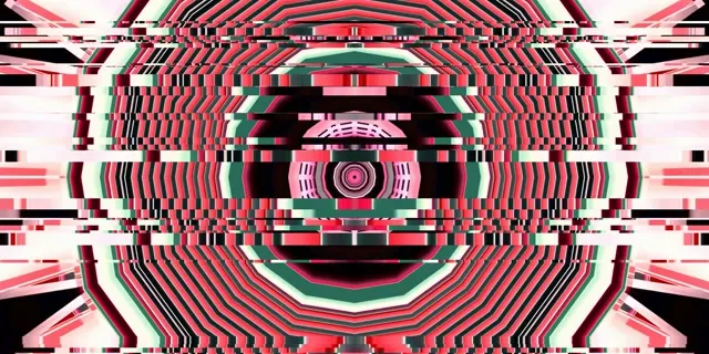 2:1 Univisium neon tunnel screensaver 60fps vj animation red mandala