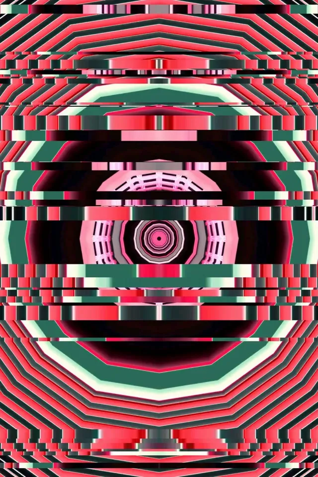 2:3 Photo Portrait neon tunnel 60fps screensaver vj loop red kaleid