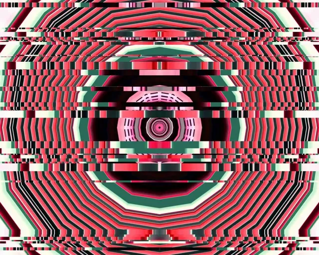 5:4 Industrial neon tunnel 60fps motion background vj loop red square