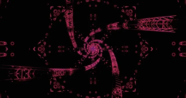 4K UHD 60fps screensaver neon tunnel pink vortex vj loop