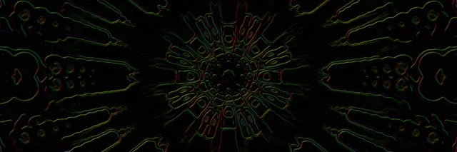 neon tunnel 3:1 triple wide 60fps screensaver kaleidoscope vj loop pulsate