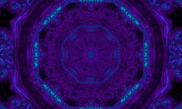 5:3 wide 60fps neon tunnel screensaver purple kaleidoscope vj animation