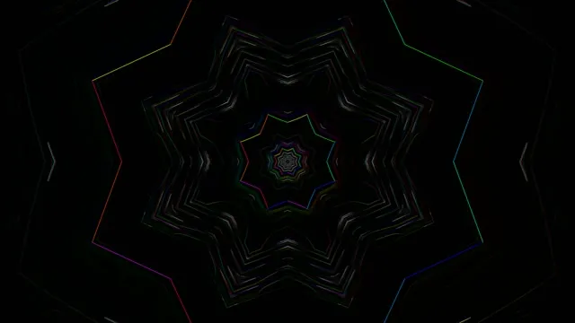 4k uhd 60fps screensaver neon tunnel rainbow star vj loop