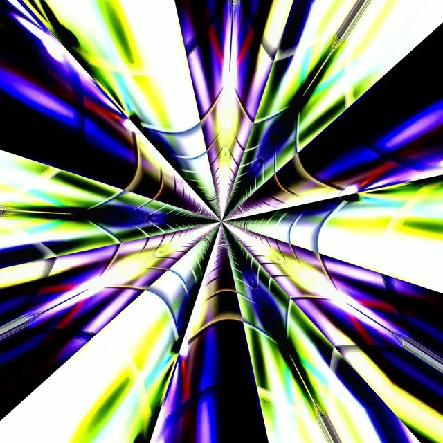 1:1 square 60fps neon tunnel screensaver rainbow fractal vj animation