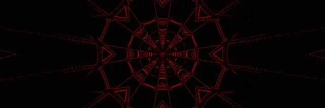3:1 triple wide 60fps neon tunnel red fractal kaleidoscope background