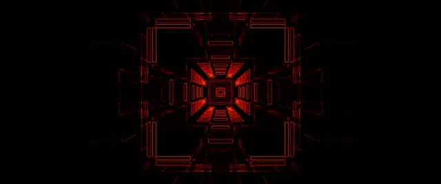 2.39:1 Cinemascope 60fps neon tunnel screensaver red kaleidoscope burst vj loop