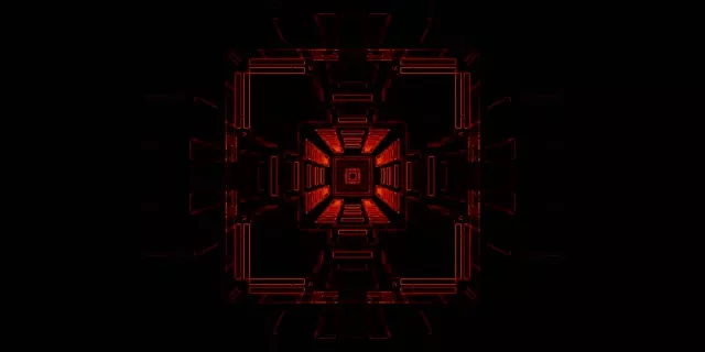 2:1 Univisium 60fps neon tunnel screensaver red crystal kaleidoscope vj loop