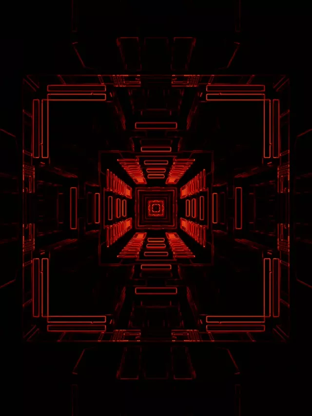 3:4 iPad Portrait 60fps neon tunnel screensaver red geometric vortex vj animation