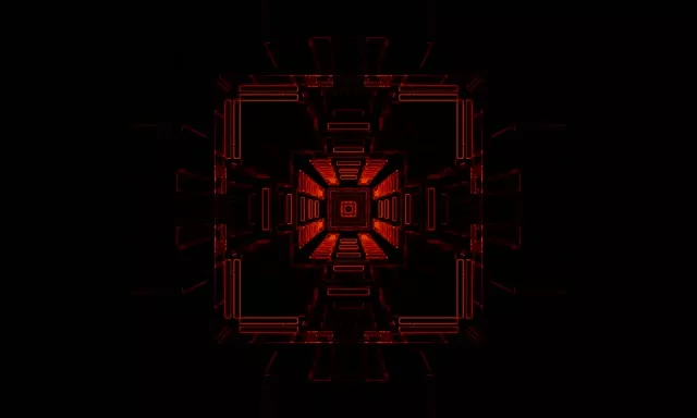 5:3 Wide 60fps neon tunnel screensaver red crystal kaleidoscope vj animation back