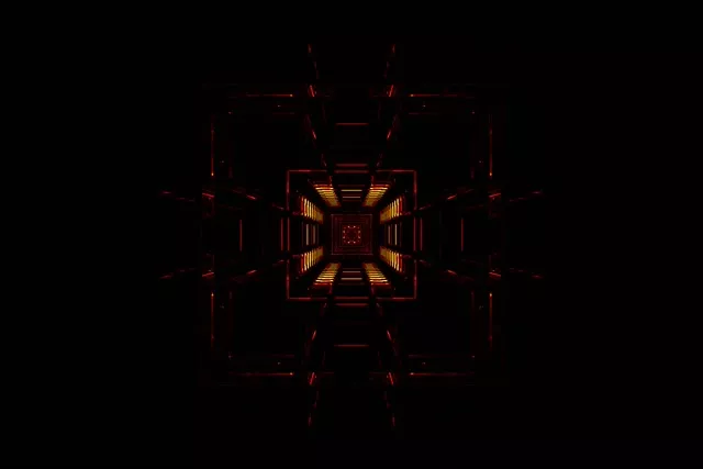 neon tunnel golden kaleidoscope burst 3:2 surface 60fps screensaver vj loop