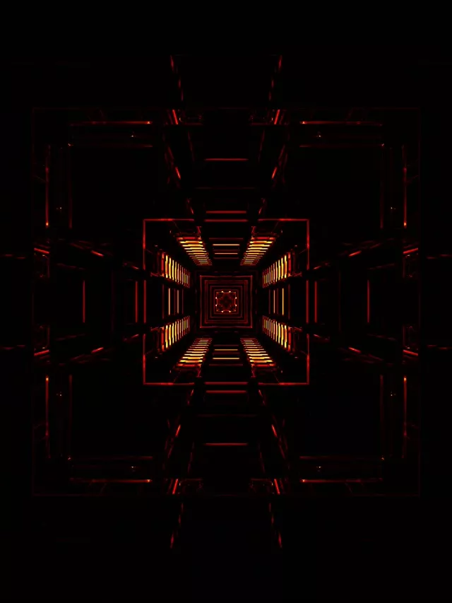 neon tunnel golden kaleidoscope 3:4 ipad portrait 60fps screensaver vj loop