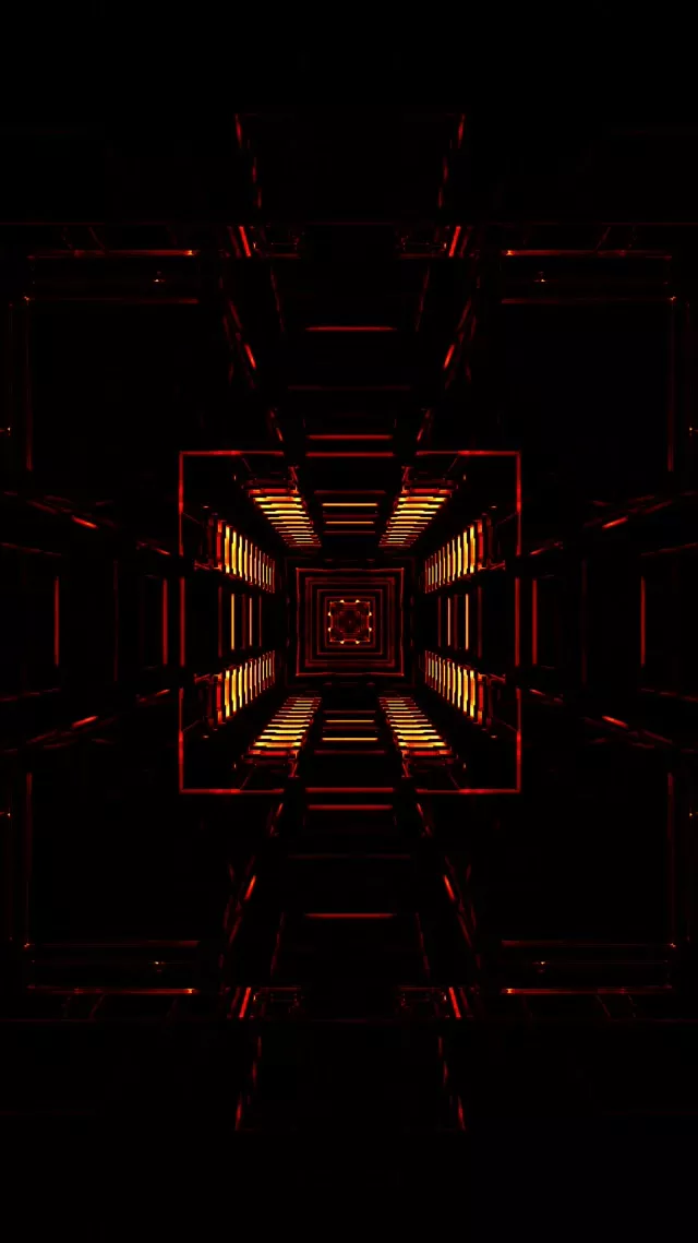 10 hours neon tunnel 9:16 reels 60fps screensaver gold vj animation