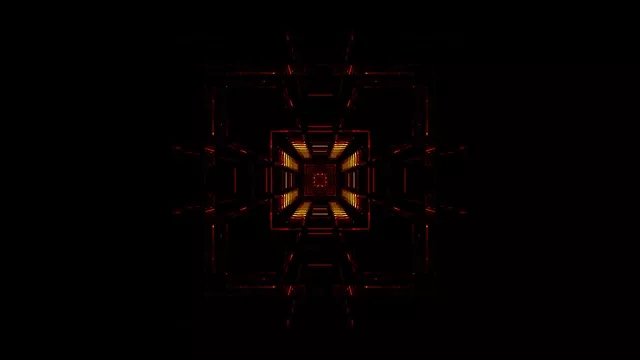 4k uhd 60fps screensaver neon tunnel red gold kaleidoscope vj loop
