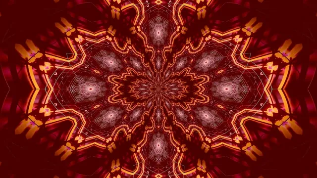 4k uhd 60fps screensaver neon tunnel red gold kaleidoscope