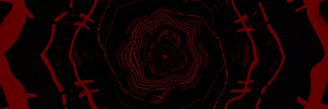 3:1 triple wide 60fps neon tunnel red hexagon spiral screensaver vj loop
