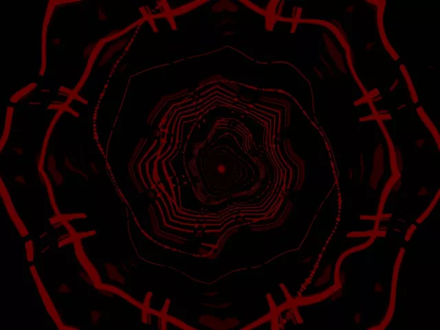 4:3 classic 60fps neon tunnel red geometric mandala screensaver background loop