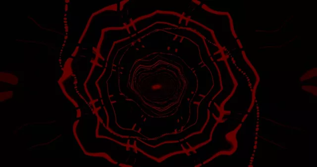 4k uhd 60fps screensaver neon tunnel red kaleidoscope vj loop