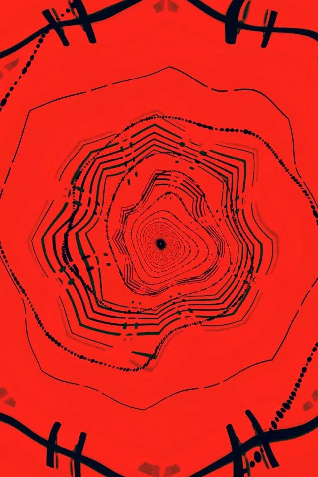 2:3 photo portrait neon tunnel 60fps screensaver red symmetry motion bg