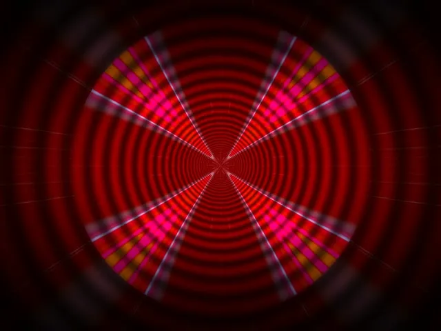 neon tunnel 4:3 classic 60fps screensaver red symmetrical vj loop