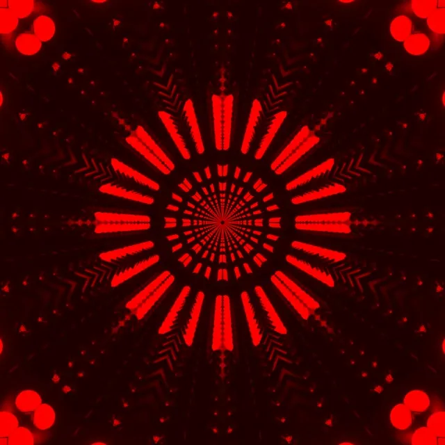 neon tunnel 1:1 square 60fps screensaver pulsating red star vj loop