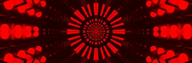 neon tunnel 3:1 triple wide 60fps screensaver red fractal vj loop
