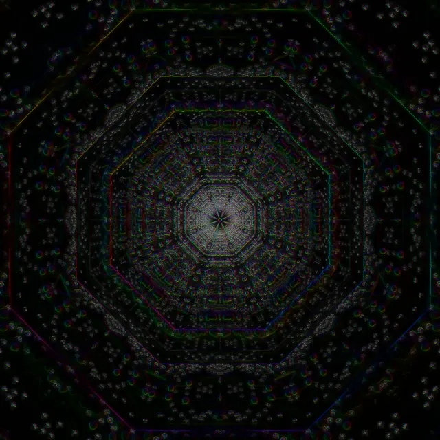 neon tunnel 1:1 square 60fps screensaver symmetrical kaleidoscope vj loop