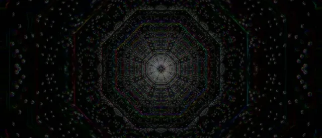 neon tunnel 21:9 ultrawide 60fps screensaver cyan hexagon vortex vj loop