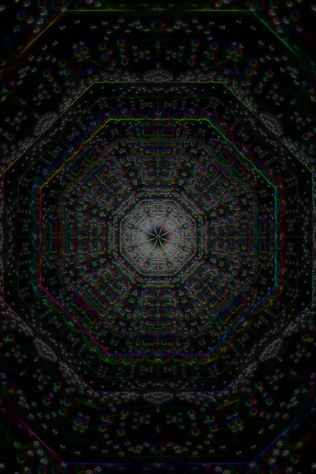 neon tunnel 2:3 photo portrait 60fps screensaver pulsing kaleidoscope vj loop