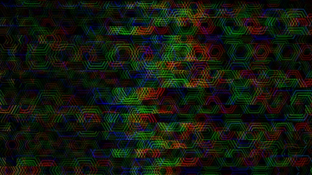 4K UHD 60fps screensaver neon tunnel VJ loop - colorful hexagon